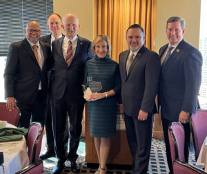 Jim and Margaret Perkins were the recipients of this year’s Texas Higher Education Distinguished Service Award.